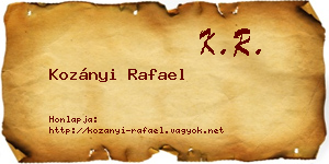 Kozányi Rafael névjegykártya